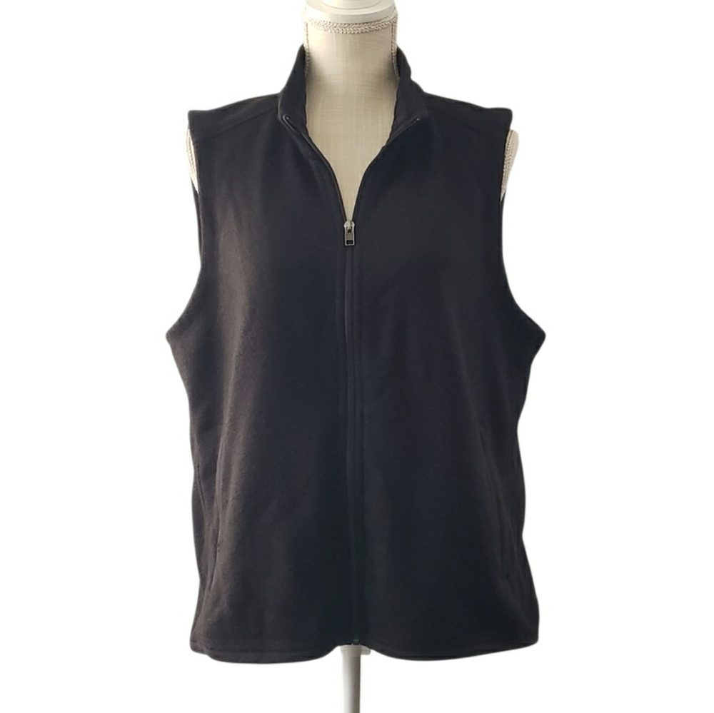Quince Sweater Knit Fleece Full Zip Vest Black